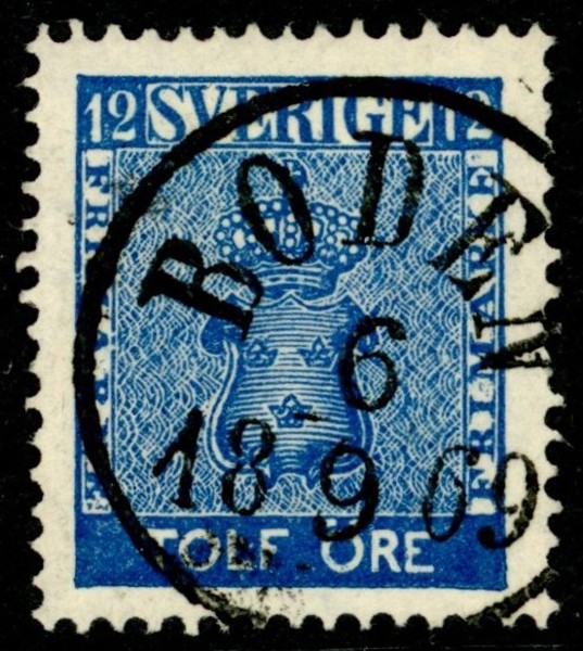 F9b3. BODEN 6.9.1869. Praktex nyansbestämt och sign O.P.