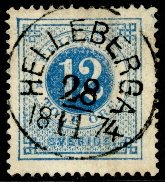 F21. Sällsynt stpl HELLEBERGA 28.11.1874 i prakt-lyx!