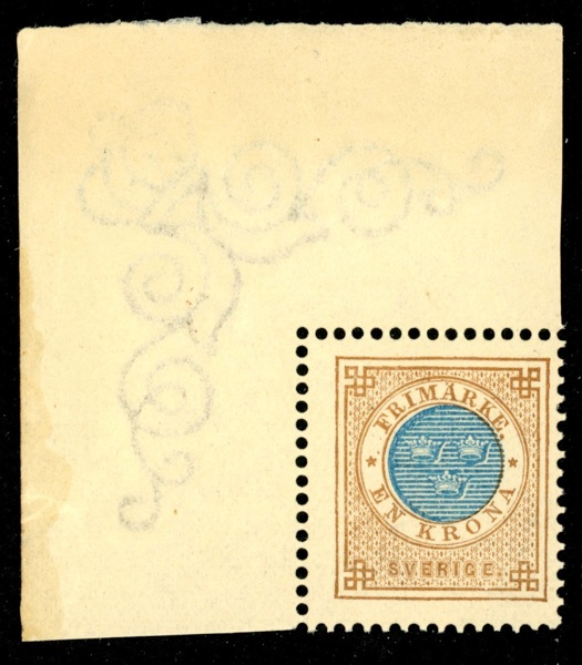 F38g. Postfriskt ex med hörnmarginal från arket. Attest HOW "mkt gott exemplar". Attraktivt objekt! F 13000 kr+