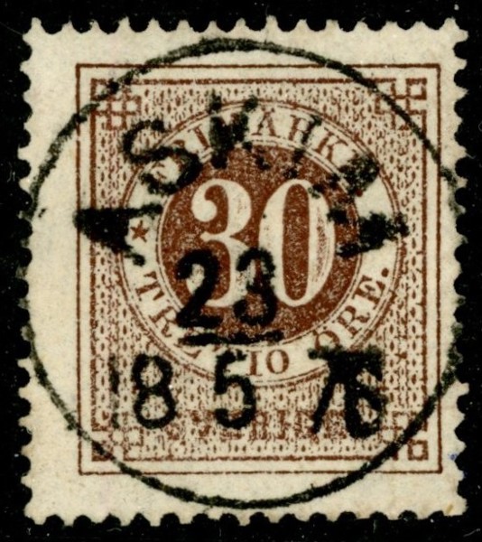F25. ASKIM 23.5.1876. Fantastiskt avtryck av denna ovanliga stämpel, ett verkligt lyxobjekt!