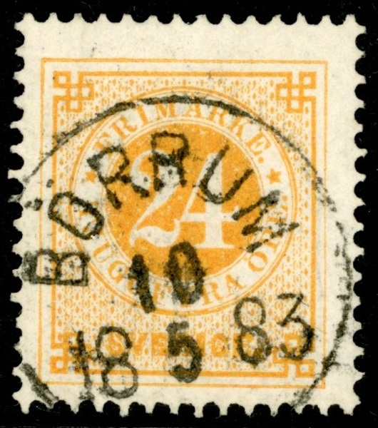 F34e. BÖRRUM 10.5.1883. Fräscht ex nyansbestämt av Mats G. Nilsson.