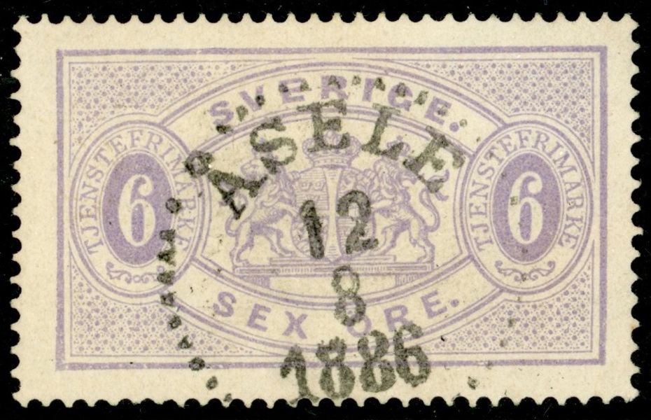 Tj4d. ÅSELE 12.8.1886. Vackert ex nyanserat av Mats G. Nilsson.