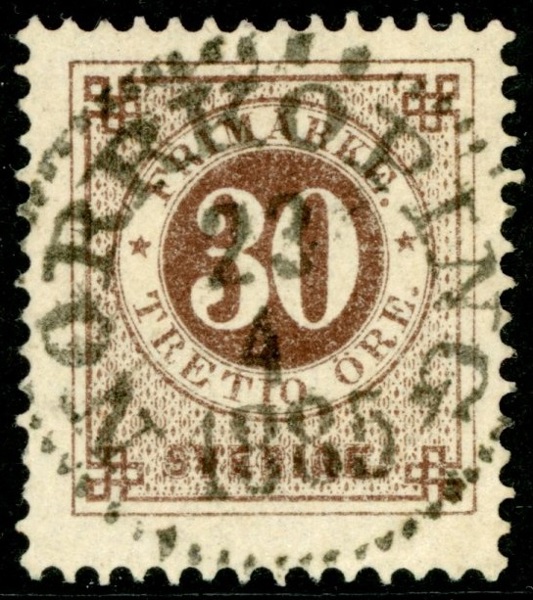 F35. NORRKÖPING 23.4.1885. Fräscht ex med lyxstämpel!