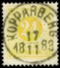 F34f. KOPPARBERG 17.11.1883. Praktex av citrongul, ovanligt!