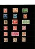 Parti stämplat på 14 visirblad med tre stycken 4 sk bco (en med litet riss), några andra äldre märken och i övrigt ringtyp-modernt med mestadels prakt- och lyxstämplar. 