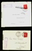 Tre censurerade brev/kort skickade från svensk deltagare i Finska vinterkriget januari-februari 1940. Bl.a. ett med intressant notering "skänk Finland flyg" på baksidan.