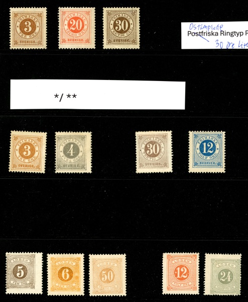 Lot mest ostämplade ringtyp och lösen.