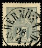 F15c. HERNÖSAND 28.4.1872. Ovanligt vackert ex av 17 öre grå, dock liten tunn fläck.