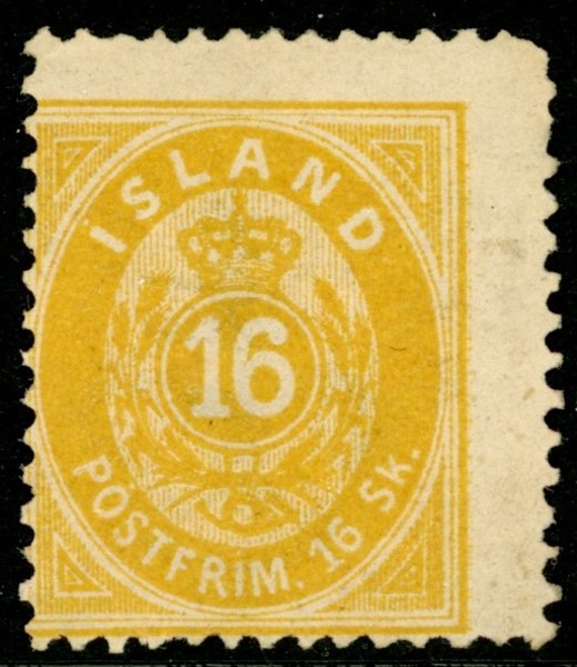 F4. 16 sk gul tandning 14x13½, ostämplat utan gummi. (F 13000 kr som x)