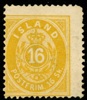 F4. 16 sk gul tandning 14x13½, ostämplat utan gummi. (F 13000 kr som x)