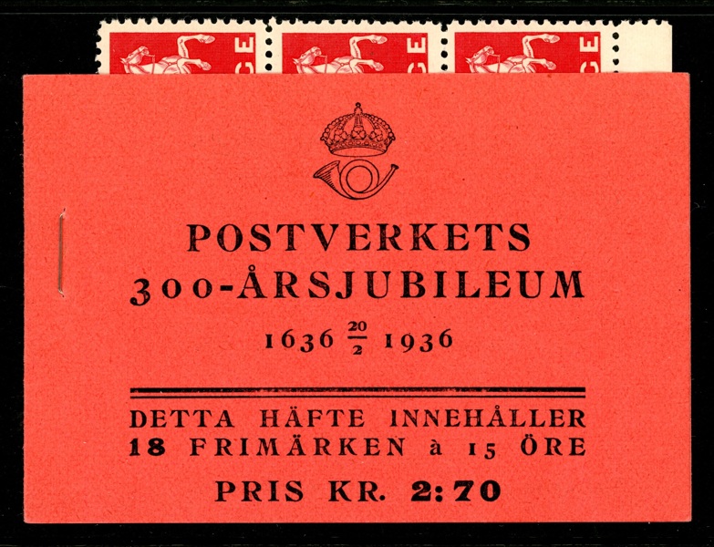 H31. Häfte med det yttersta 6-blocket helt särat, se bild. Omslaget är fint. (F 2500 kr för helt häfte)