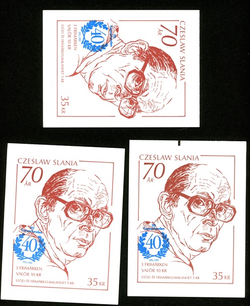 H419. Lot tre häften med påtryck "Cancerfonden 40 år".