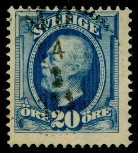 F56b1 vm5. Stpl ex med del av två kronor vertikalt, sällsynt på denna nyans.