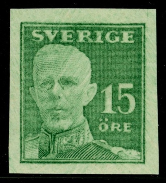 F150P. 15 öre grön i otandat färgprov. Sällsynt!