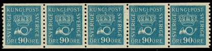 F167a a1-ppr. Postfriskt, vackert 5-strip. F 9000 kr