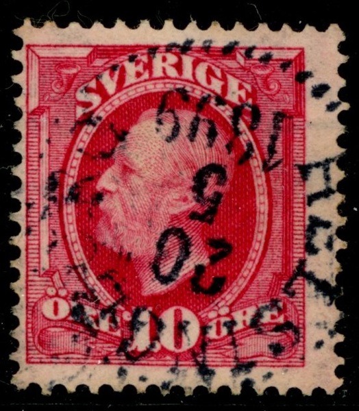 F54vm10. Stpl ex med del av FYRA vm kronor. Mycket ovanlig variant, utlåtande Lorentzon.