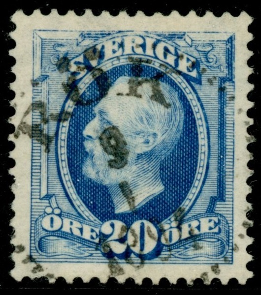 F56b1 vm9. Stpl ex med del av TRE vm kronor. Sällsynt på denna nyans. Utlåtande Lorentzon.