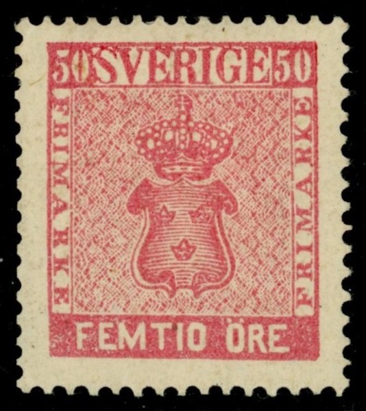 F12. Ostämplat praktex 50 öre vapen, troligen nyans g. F 8000 kr