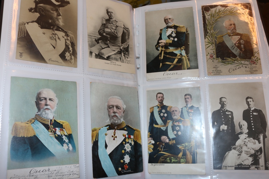KUNGLIGT. Samling Oscar II och släkten, ca 200 kort i det äldre formatet. Se bilder.