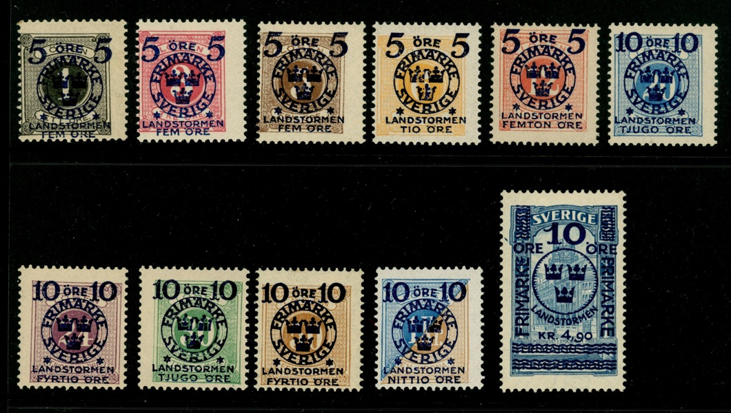 F115-25. Postfrisk serie (5 kr ostämplad). Fräscha märken.