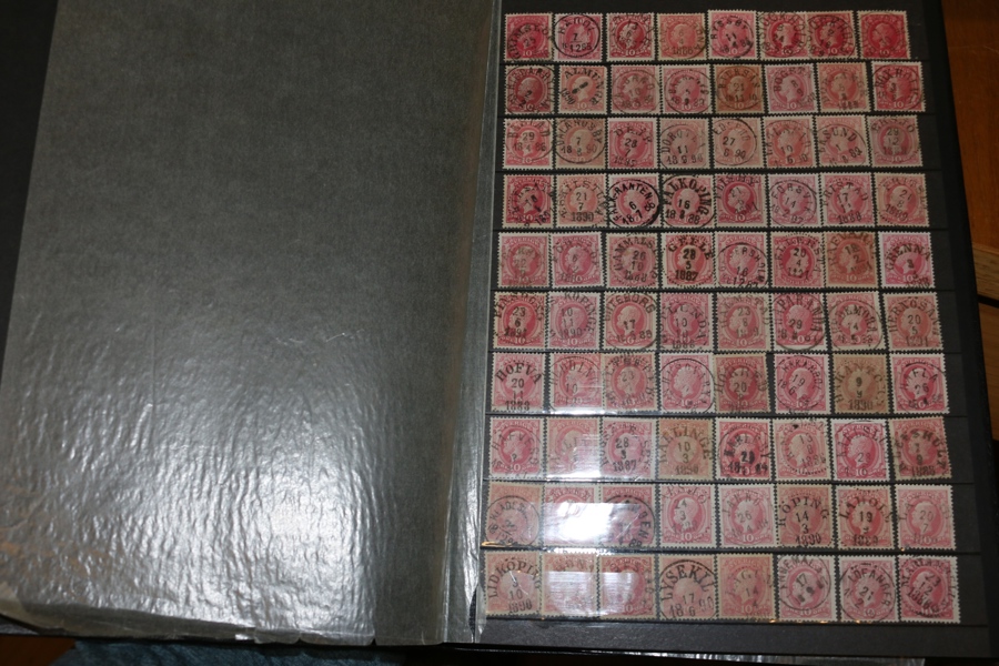 OSCAR II. Insticksbok 16 sidor med vackra stämplar, nästan fulla sidor. Sorterat A-Ö med bra spridning, mkt är prakt.