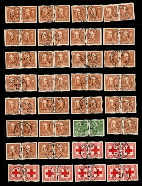 BC-CB-BB-par. Dubblettparti på visirblad. Flera är vackert stämplade inkl prakt. Högt katalogvärde!