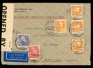 Luftpostbrev till Argentina med censur, via New York. Frankerat med porto 4,50 kr och stämplat STOCKHOLM 15 19.1.42.