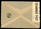 Luftpostbrev till Argentina med censur, via New York. Frankerat med porto 4,50 kr och stämplat STOCKHOLM 15 19.1.42.