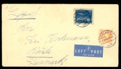 F277+231 på intressant luftpostbrev till Danmark, stämplat MALMÖ 1 4.5.43.