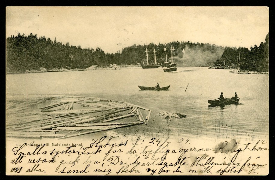 Inloppet till Dalslands kanal, postgånget 1904