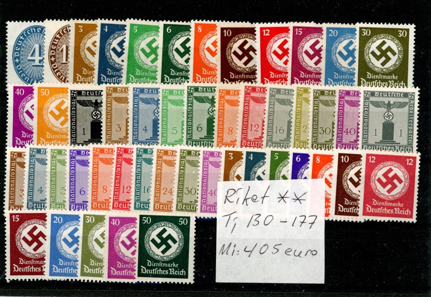 TYSKLAND/REICH. Mi Tj130-77. Postfriska serier. Mi € 405