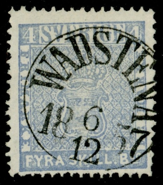 F2i. WADSTENA 6.12.1857. Ovanligt vackert ex!
