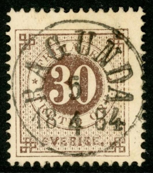 F35. RAGUNDA 5.4.1884. Lyxstämplat ex!