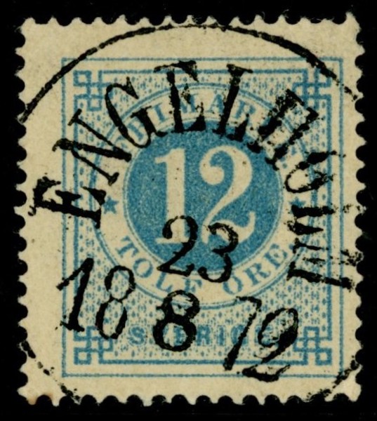 F21a. ENGELHOLM 23.8.1872. Ovanligt fint ex av första nyansen.