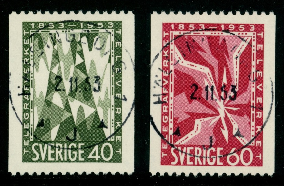 F452-53. Två knepiga valörer praktstämplade HÄLSINGBORG 2.11.53