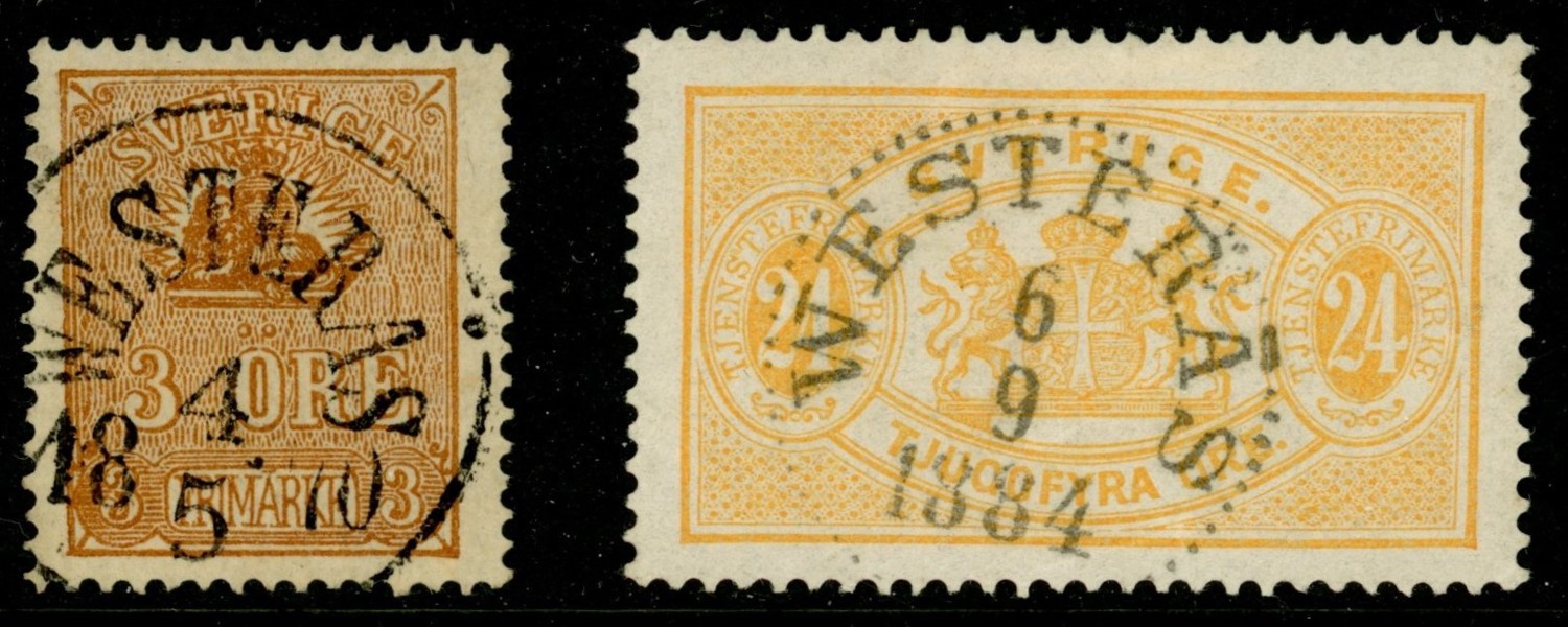 F14B, Tj20. Två fina märken med WESTERÅS-stämplar. 