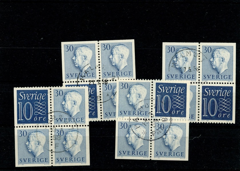 HA6. Alla fyra olika block, stämplade.