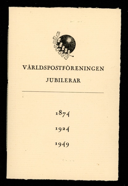 UPU jubileumsfolder 1949 med postfriska serier Kongress och Förening (F196-225). F225 med några ktt men bl.a. F210 är praktex. Foldern med några defekter, men upplagan är blott 55 exemplar! F 27000 kr