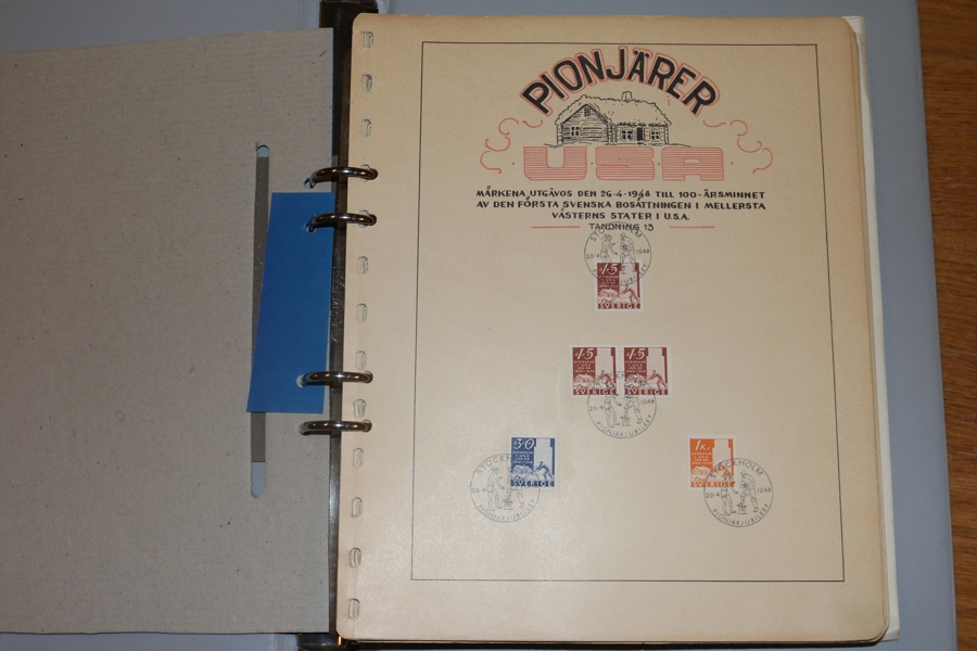 Samling på Frimärkshusets vinjettblad 1948-67. Det är alltså inte "brev" utan på blad med FDC-stämplar. Mycket tilltalande!