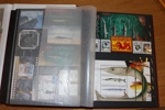 MIKRONESIEN. Samling xx mest block-utgåvor 1990-2000-talet i två tjocka insticksböcker. Mängder med fina motivmärken! Det ena albumet fullt, det andra halvfullt.