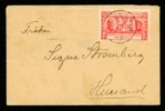 BASARPOST. Trevligt litet kuvert "frankerat" med välgörenhetsmärke, som stämplats BASAREN 26.12.1905, med adressat i Hillsand.