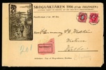 Vinjettbrev för tidskriften Skogvaktaren, med kpl bevarad tidskrift inuti, sänt som pfsk. Frankerat 4+10 öre stpl GEFLE 28.1.1907