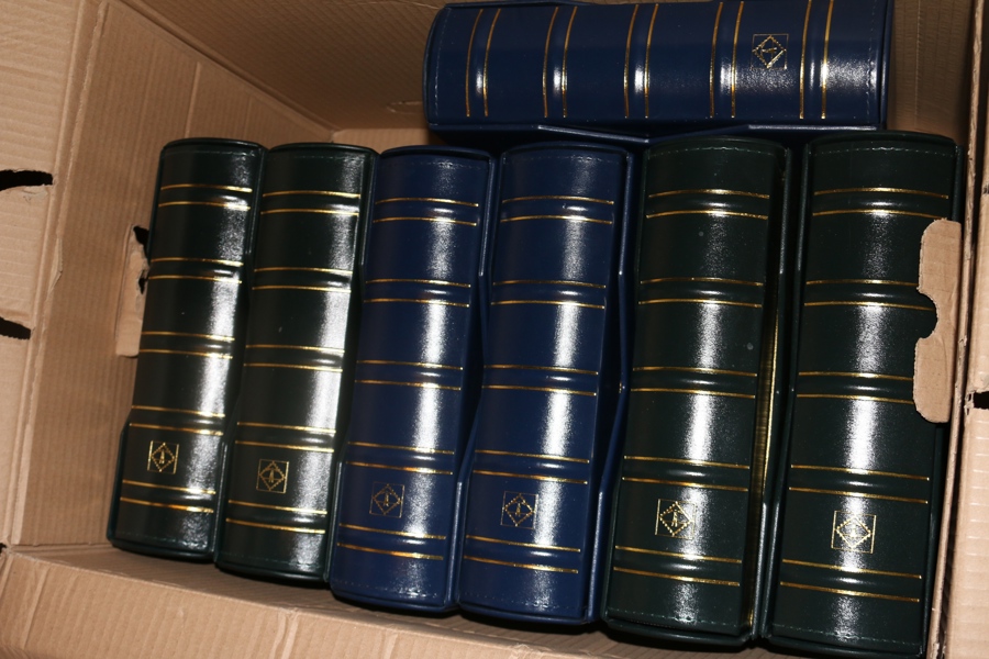 7 lyxiga, stora pärmar Leuchtturm för brev/fdc, med blad och kassetter. Högt nypris!