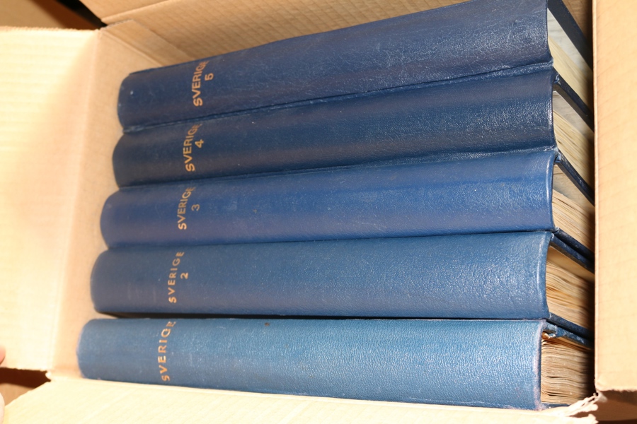 Samling 1855-1999 i fem trevliga Estett-album. Här bjuds på tre 4 sk bco, två 8 sk bco och två svarta lokalmärken. Sedan fortsätter det med välfyllt avsnitt vapen och ringtyp delvis i nyanser.