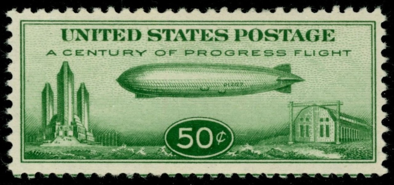 USA. Mi358. Postfriskt ex zeppelin i god centrering. Mi € 100