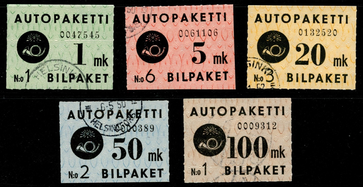 BF1-5. Stämplad serie Bussfrakt. F 750 kr