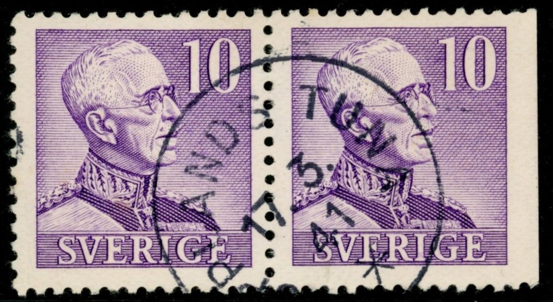 F273CB utan streck i rockkanten. Vackert stämplat par UPPLANDS TUNA 17.3.41. F 2200 kr