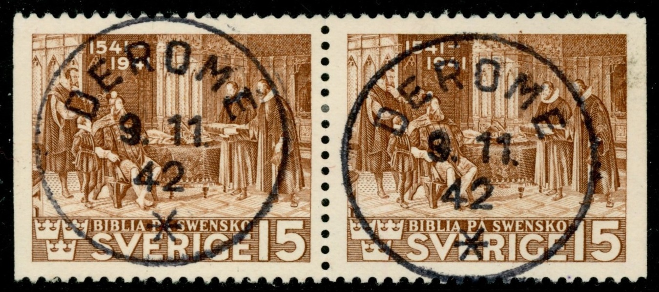 F328BB. DEROME 9.11.42. Vackert par med var sin stämpel.
