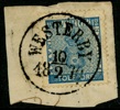 F9. WESTERBY 10.2.1870. Vacker stämpel på klipp.