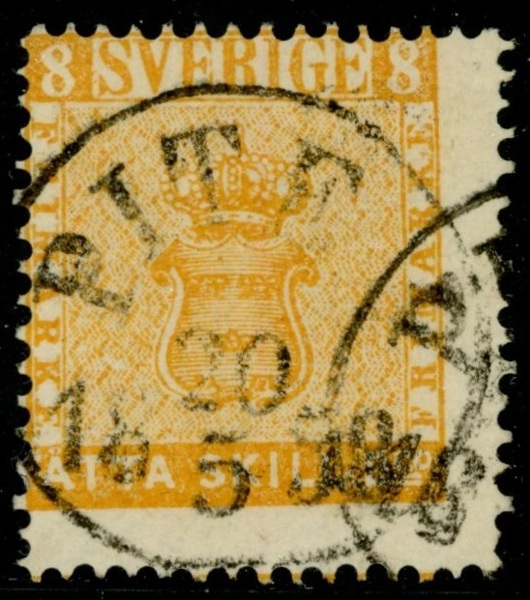 F4. PITEÅ 20.5.1858. Fräsch 8-skilling utan reparation!